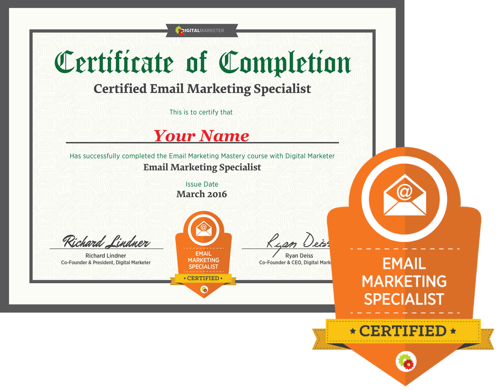 Email Marketing Specialist Certification & Badge