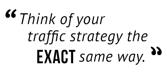 "Think of your traffic strategy the exact same way."