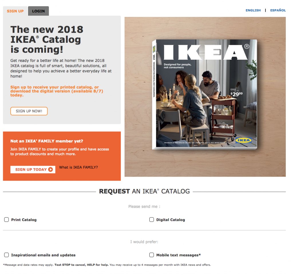Ikea uses their catalog as a Lead Magnet