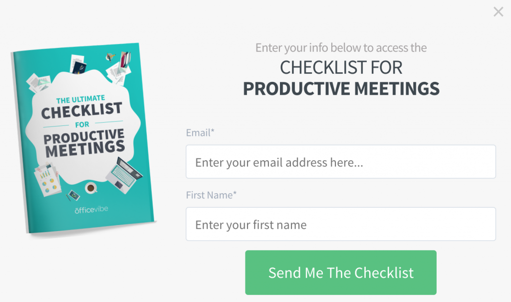Checklist for productive meetings Lead Magnet