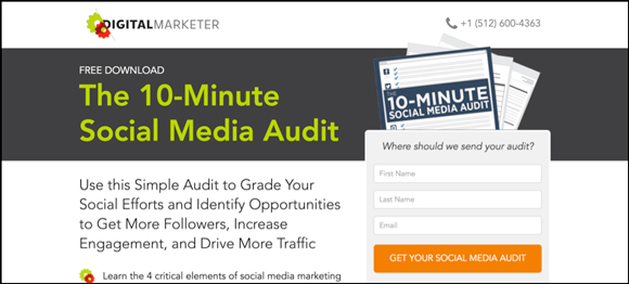 10-Minute Social Media Audit Landing Page