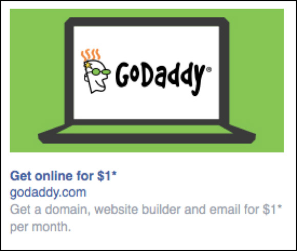 Facebook ad from GoDaddy