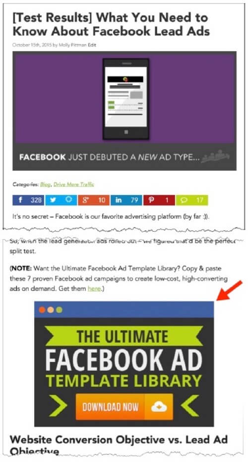 Facebook Lead Ads Example
