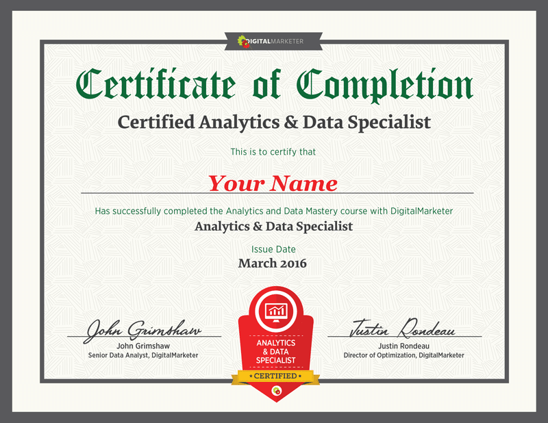 Analytics Certificate
