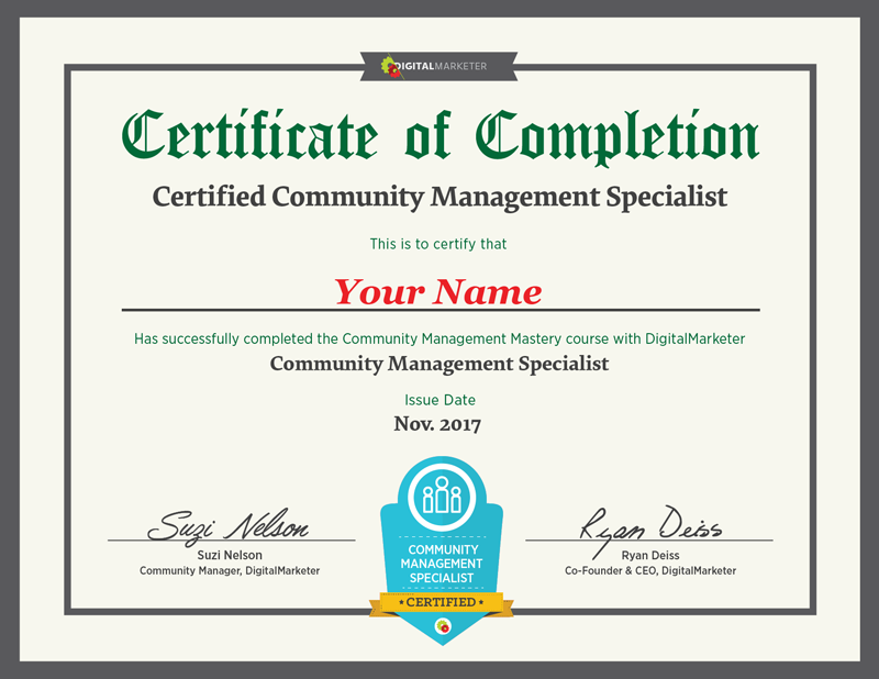 Community Management Certificate