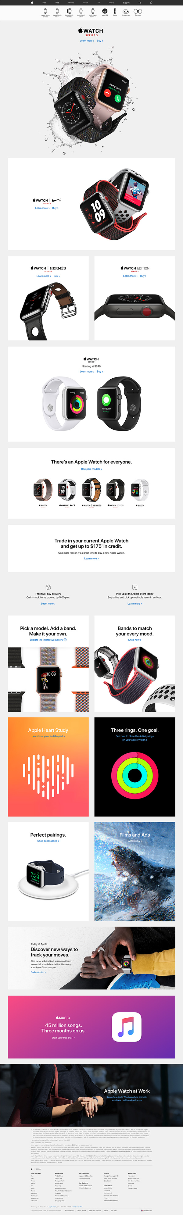 Apple watch product page