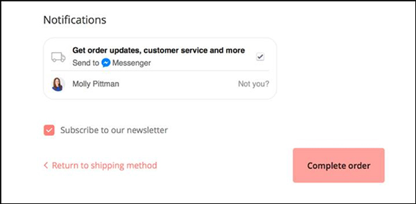 order updates example message