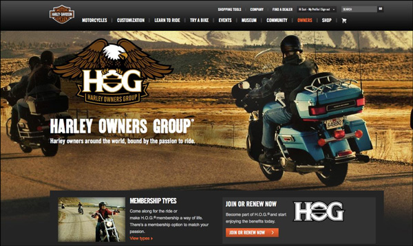 Harley Owners Group (HOG) home page