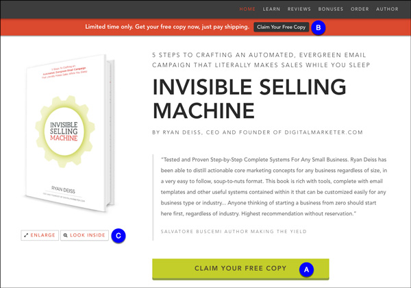 Invisible Selling Machine Landing Page
