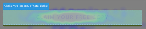 "Claim Your Free Copy" main CTA button heatmap