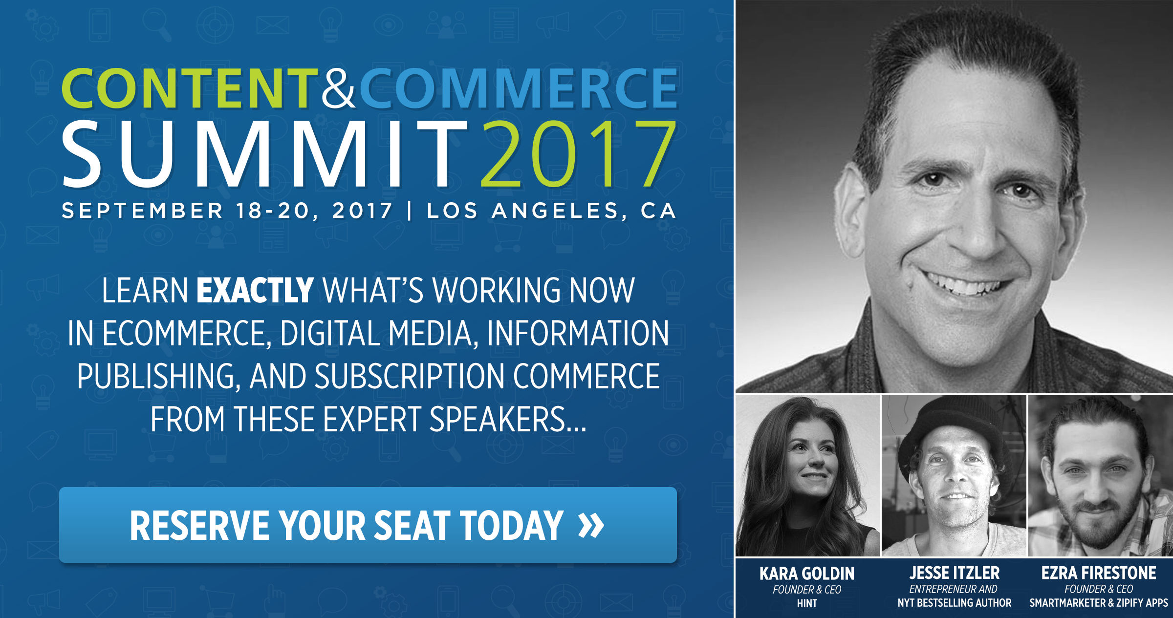 Reserve your seat at Content & Commerce 2017 today to see Bryan Eisenberg and other content and ecommerce experts speak live.