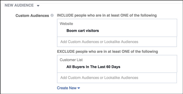 Target people who have visited your website, and exclude anyone who made a purchase.