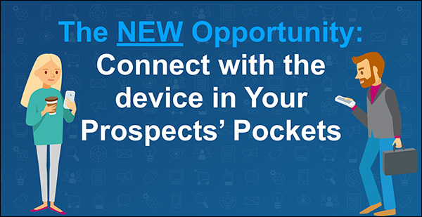 The new opportunity: Connect with the device in your prospects' pockets. ~Oliver Billson Content & Commerce 2017 Presentation Slide