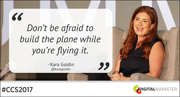 "Don't be afraid to build a plane while you're flying it." ~Kara Goldin