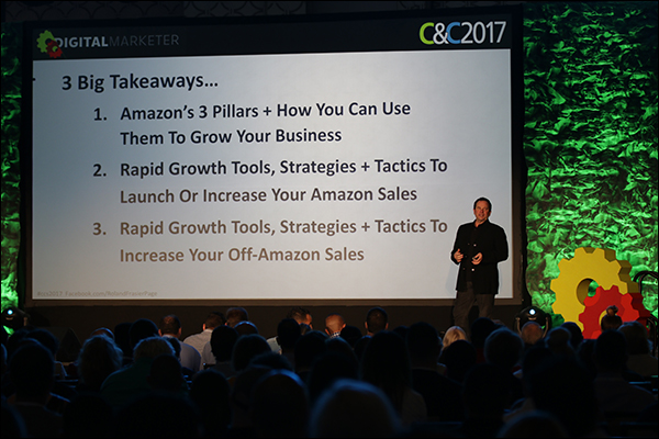 Roland Frasier using Amazon as an example during his 2017 keynote at Content & Commerce Summit