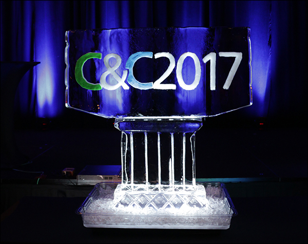 Content & Commerce Summit 2017 ice sculpture at the VIP party