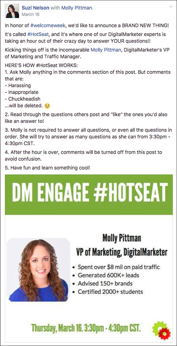 DigitalMarketer #HotSeat with Molly Pittman