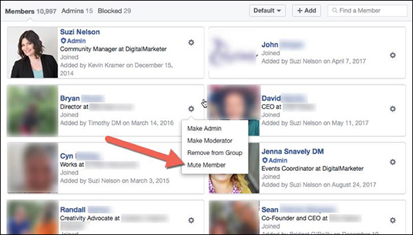 Mute Member feature option in DigitalMarketer Engage