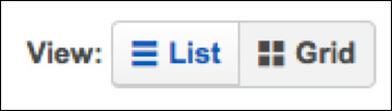 Option to view in "List" or "Grid" view on a website