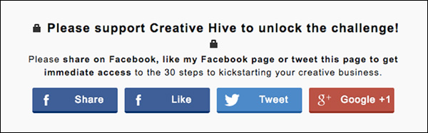 To unlock their challenge, Creative Hive asks you to share the challenge on social media