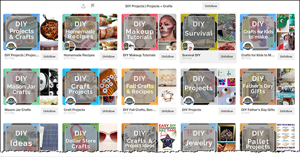 Descriptive Pinterest boards from DIY Ready