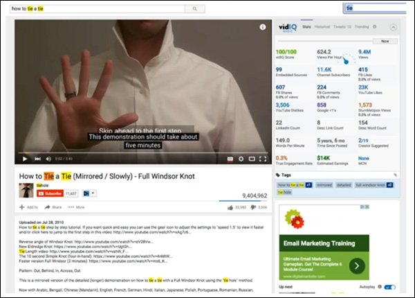 A YouTube video optimized for the keyword phrase: "how to tie a tie"