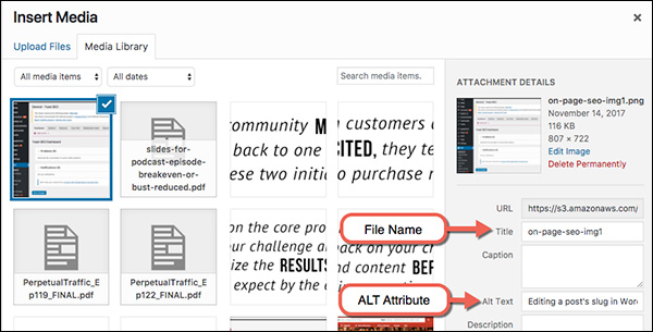Optimizing the image by naming the image file after the targeted keyword and optimizing the ALT tag