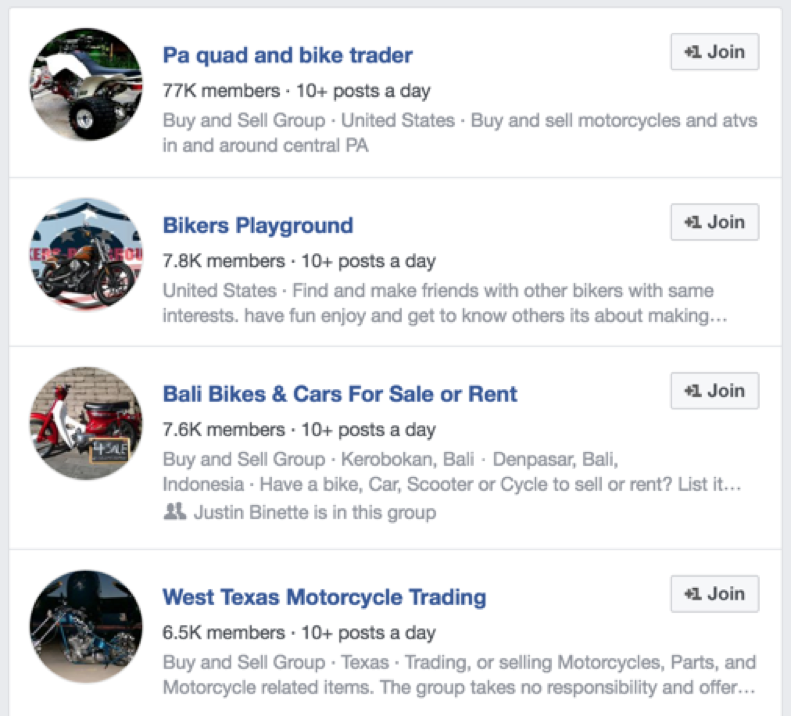 Facebook motorcycle groups