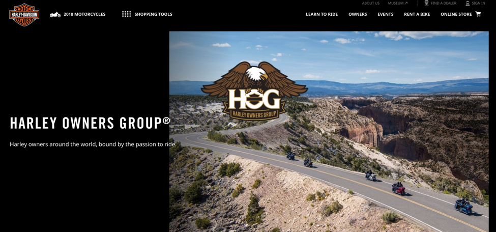Harley Owners Group home page