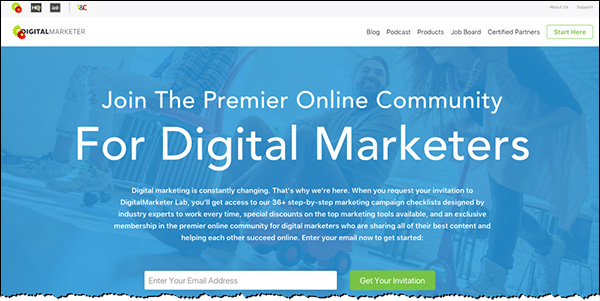 The DigitalMarketer homepage