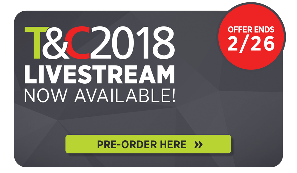 Watch T&C live, as it happens, from the comfort of your home to get cutting edge digital marketing strategies, all for less than the price of one ticket! Learn more now.