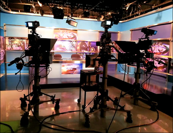 An example of a news station level video studio