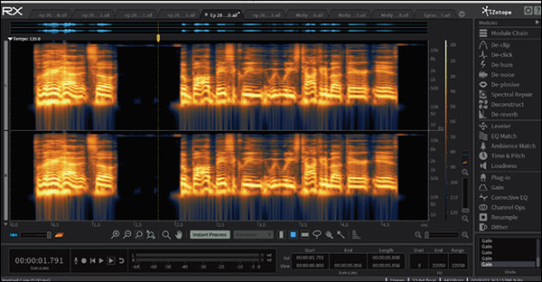 An example of a file cleaned up using Izotope RX. This is the “after” image