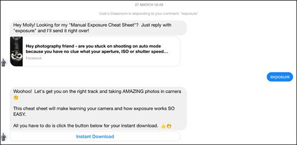 Comment to messenger example