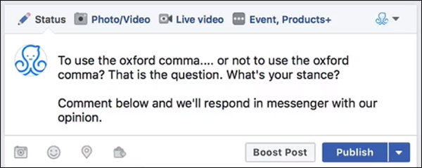 example of a polarizing question about oxford comma
