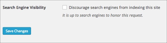 Discourage Search Engines Setting in WordPress