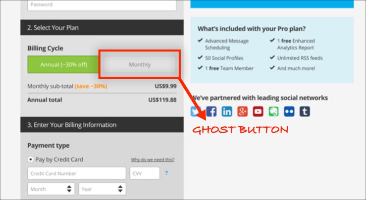 Hootsuite ghost button