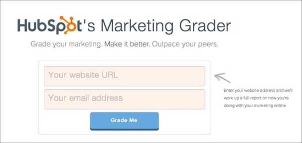 HubSpot's "Marketing Grader" Lead Magnet 