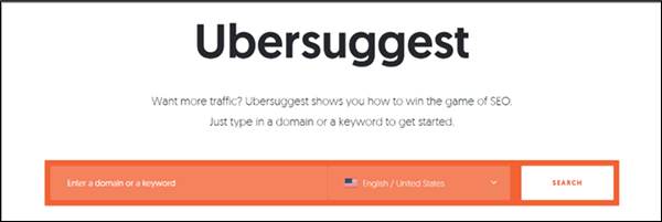 keyword research tool Ubersuggest
