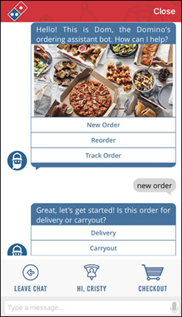 Dominos Chatbot for ordering
