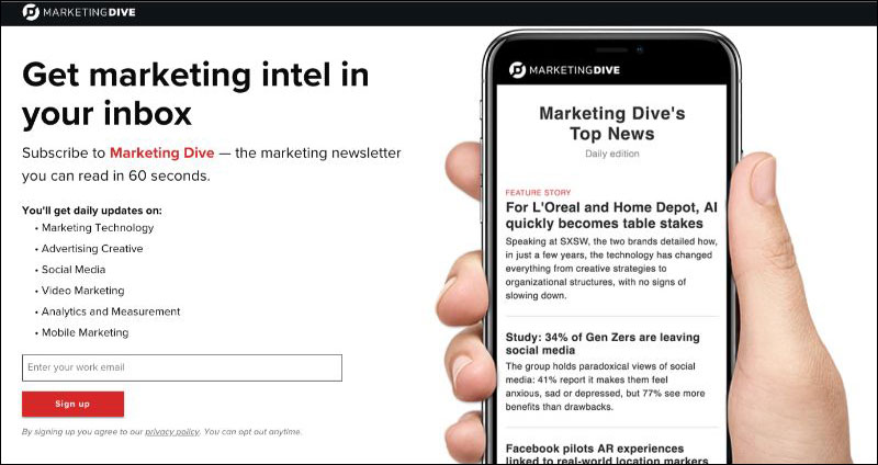 Marketing Dive Email Newsletter