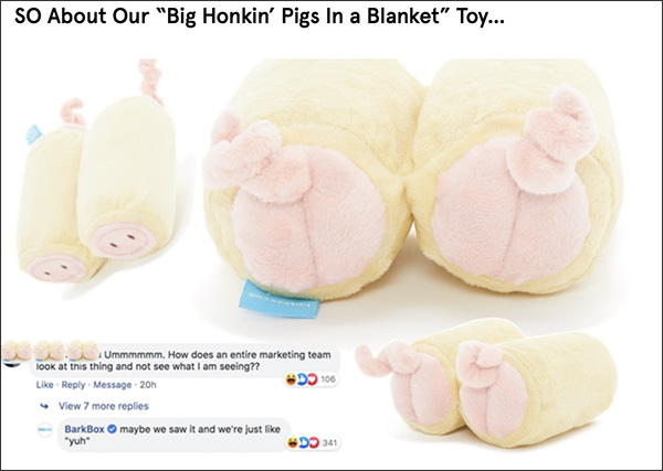 BarkBox's Big Honkin' Pigs in a Blanket Toy